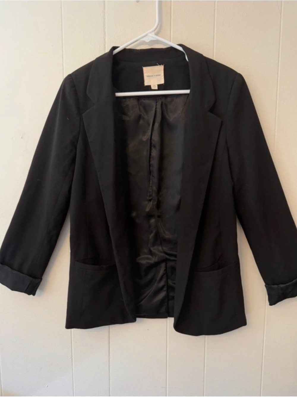 Silence + Noise Open Front Classic Black Women's Blazer Jacket Size M
